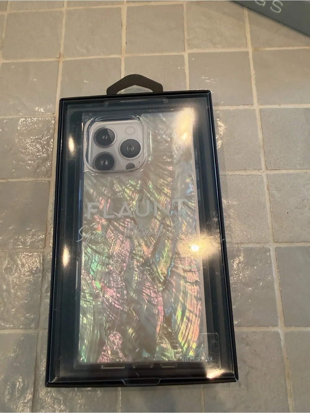 LAUT Iridescent Shell Phone Case - Silver Opal Effect